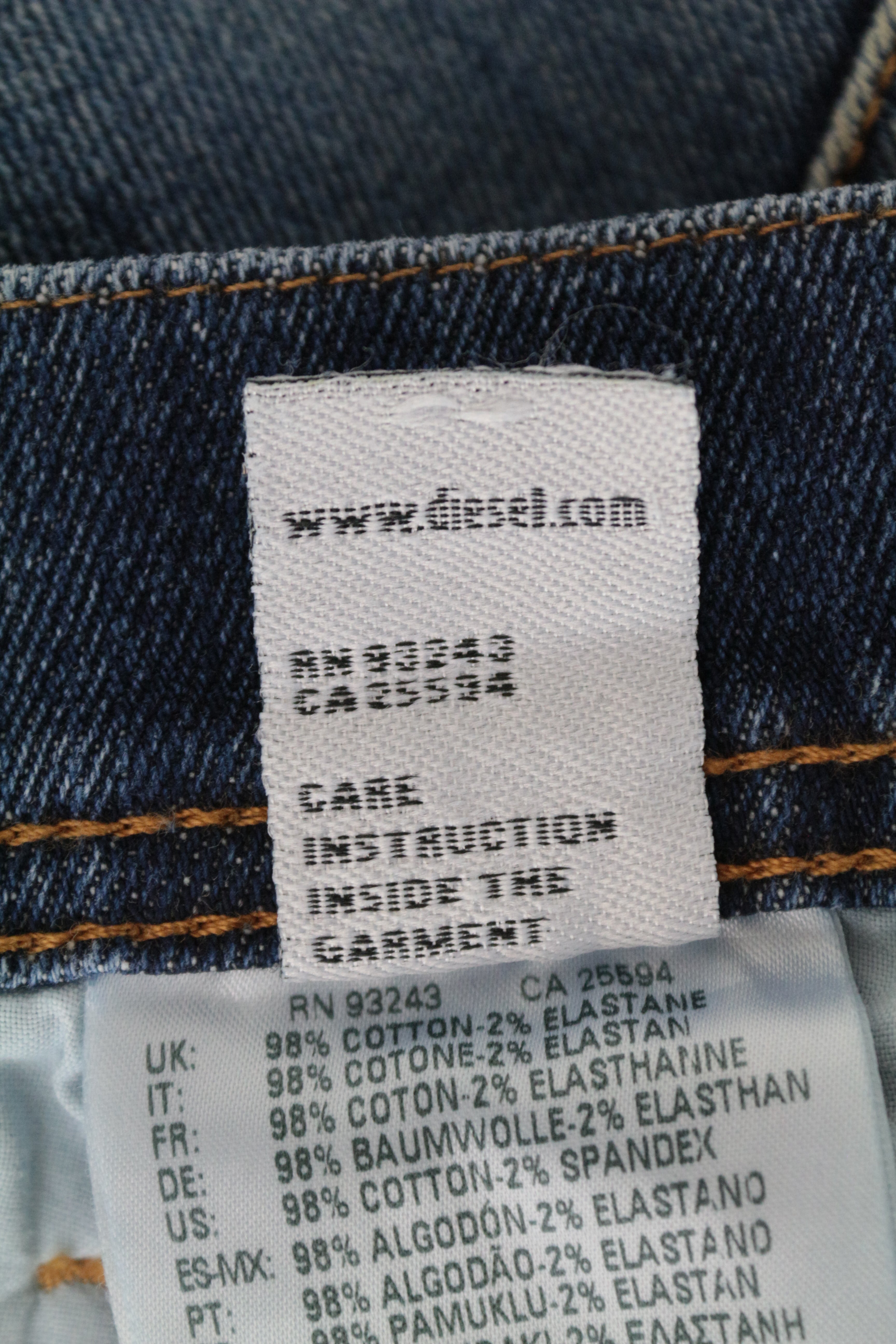 DIESEL Tepphar-X 0870H W26 L32 Slim Carrot Blue Cotton Stretch Jeans