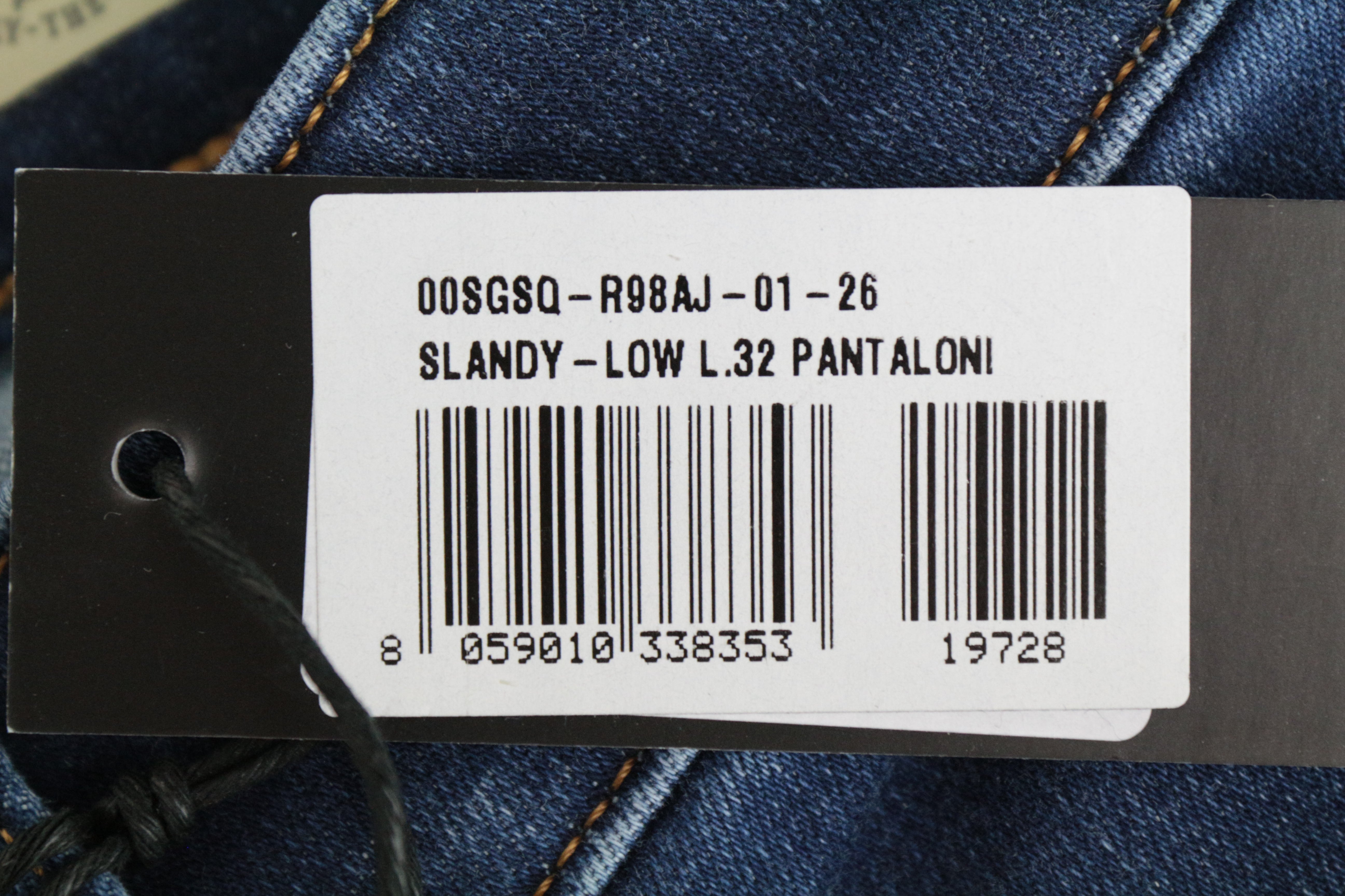 DIESEL Slandy-Low R98AJ W26/L32 itin aptempti moteriški mėlyni skalbto kirpimo džinsai