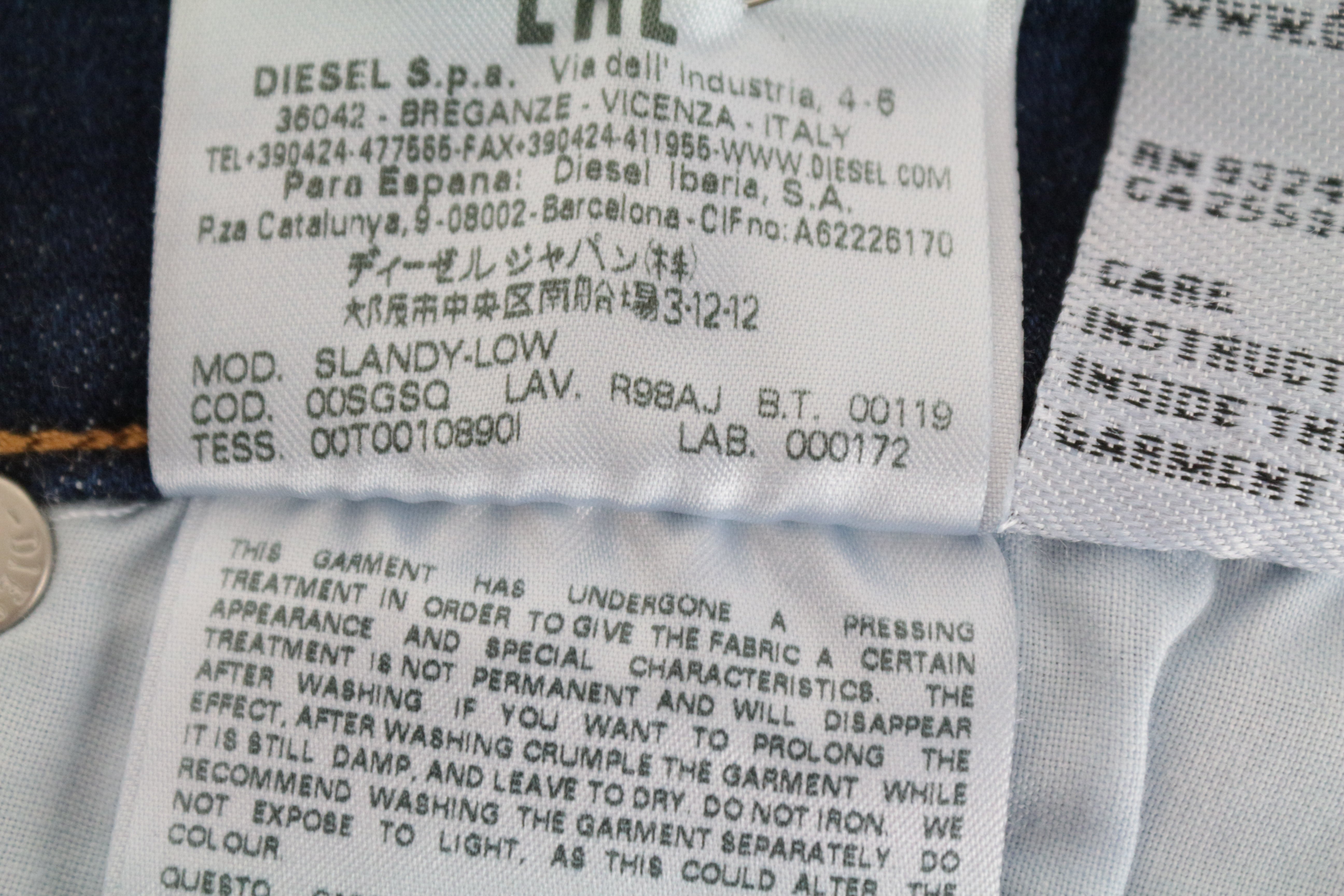 DIESEL Slandy-Low R98AJ W26/L32 itin aptempti moteriški mėlyni skalbto kirpimo džinsai