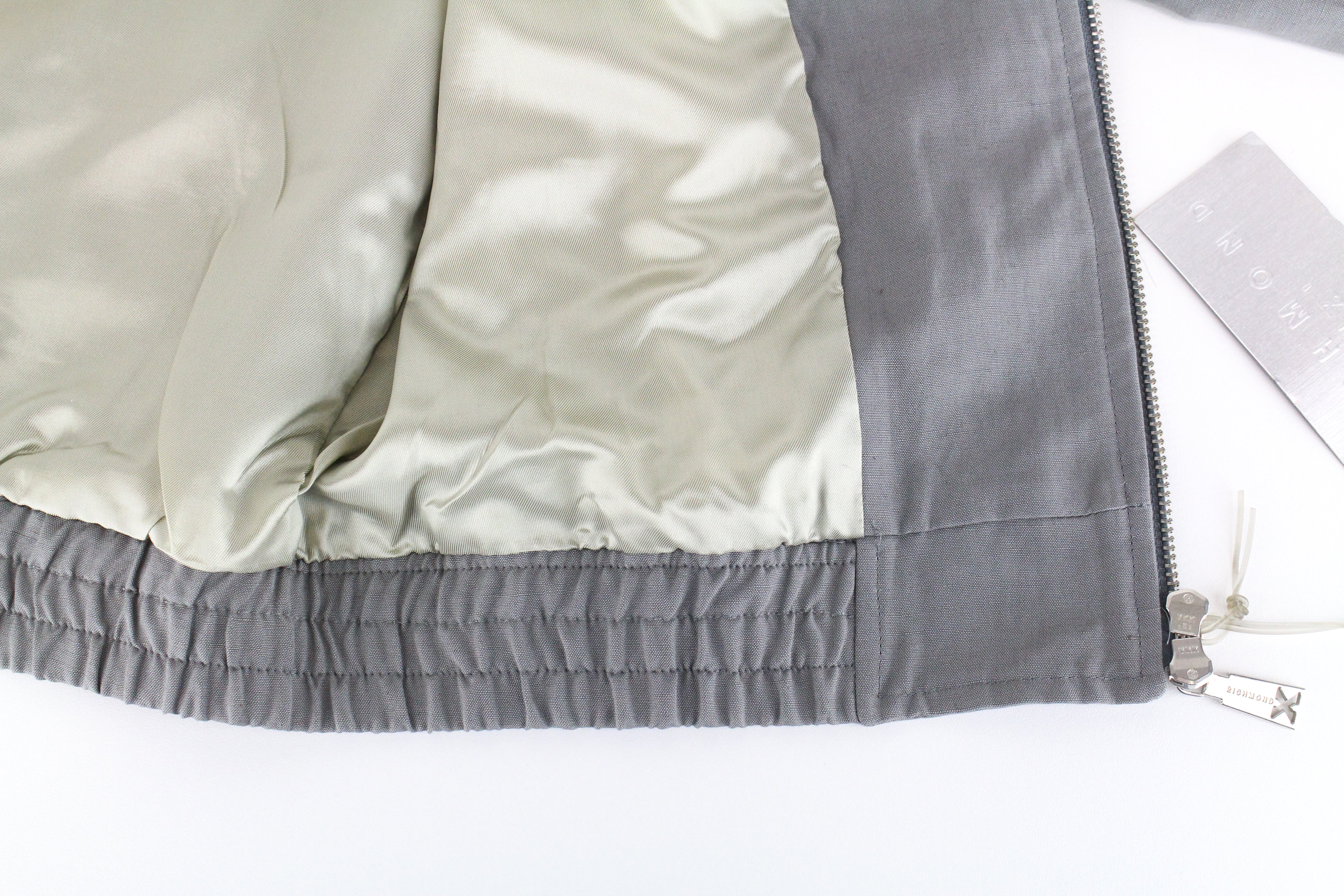 RICHMOND Men's Jacket 48 Grey Linen Lined Blazer Long Sleeved Single Breasted