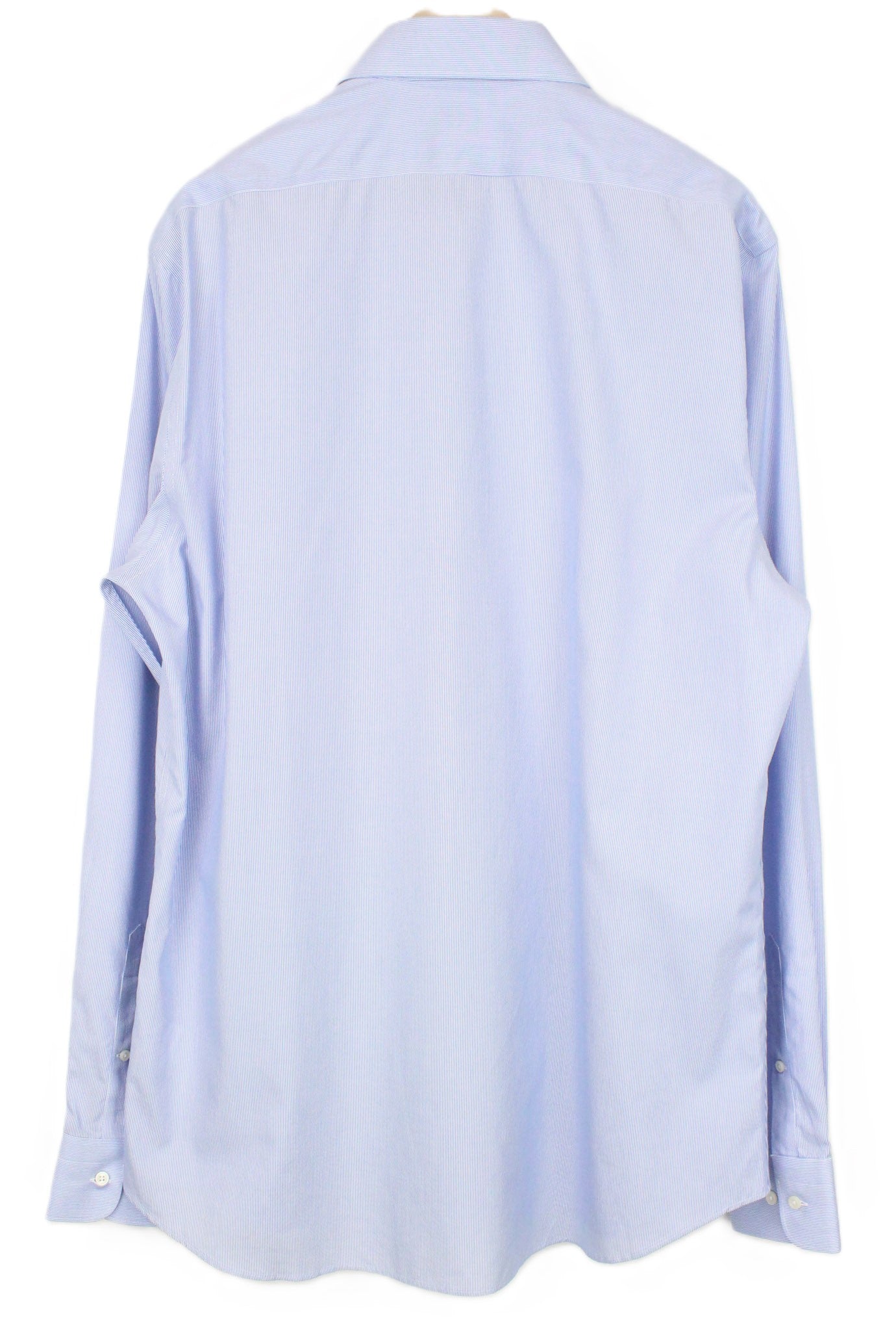 SUITSUPPLY Men's Formal Shirt 45.7/17.75L Blue Cutaway Striped Cotton Extra Slim