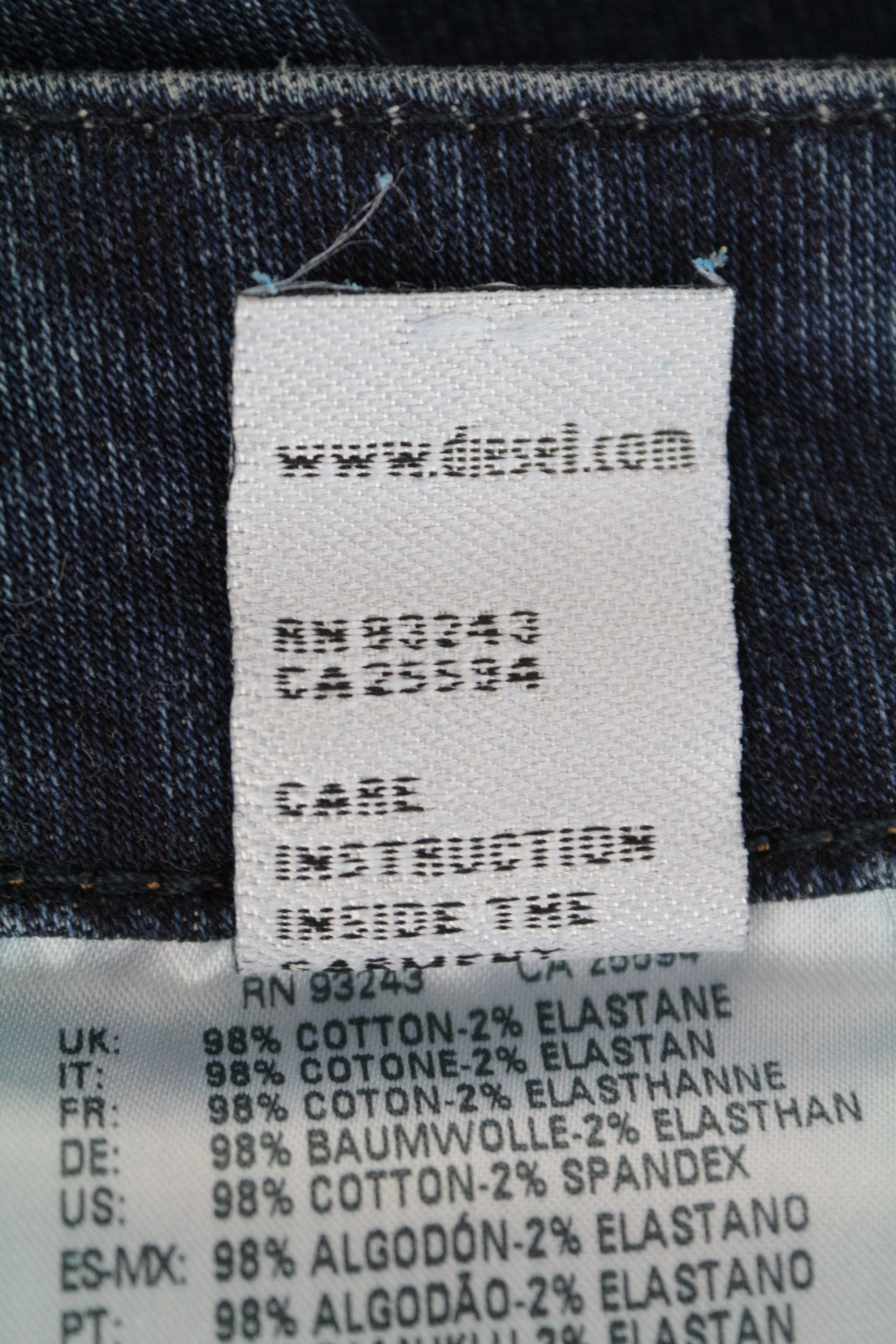 DIESEL Candys-Ne 084UB moteriški džinsai W25 Jogg Boyfriend mėlyni medvilniniai tamprūs džinsai 