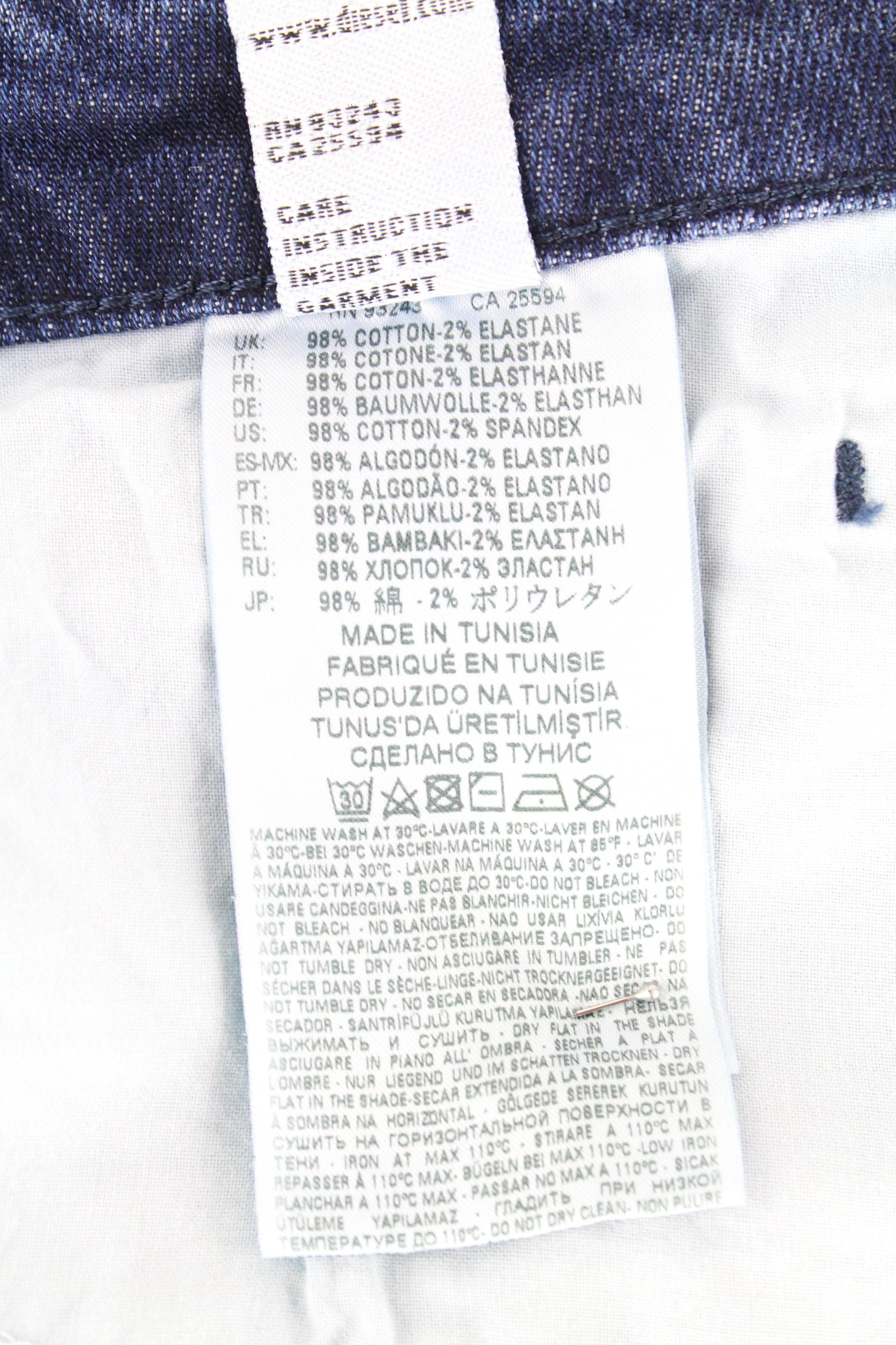 DIESEL D-Bazer 084DD vyriški džinsai W29/L34 siaurėjantys, tamprūs, skalbtos medvilnės, mėlynos spalvos 