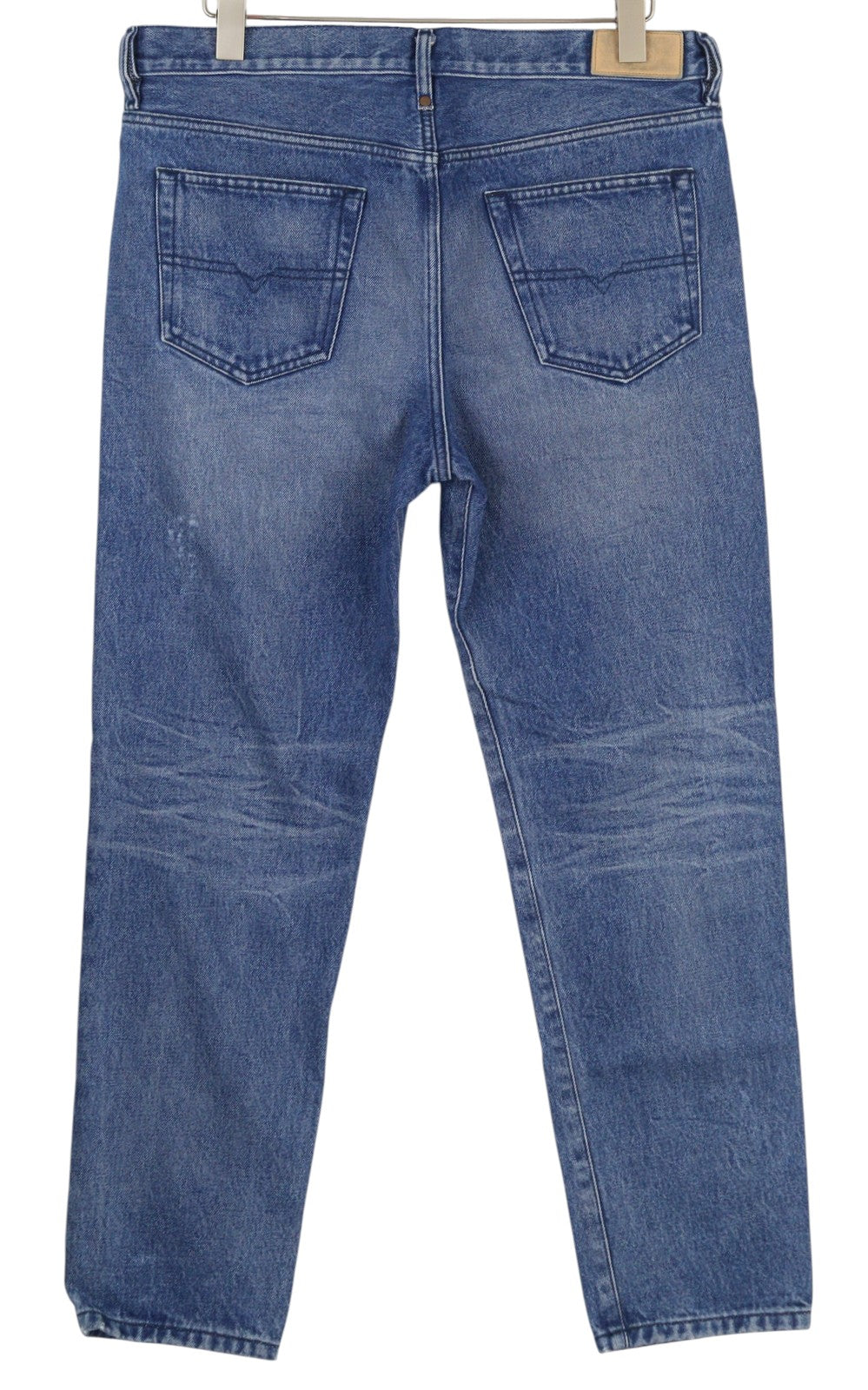 DIESEL Mharky 0076Y Men Jeans W32 Blue Faded Washed Regular Fit Button Fy Logo