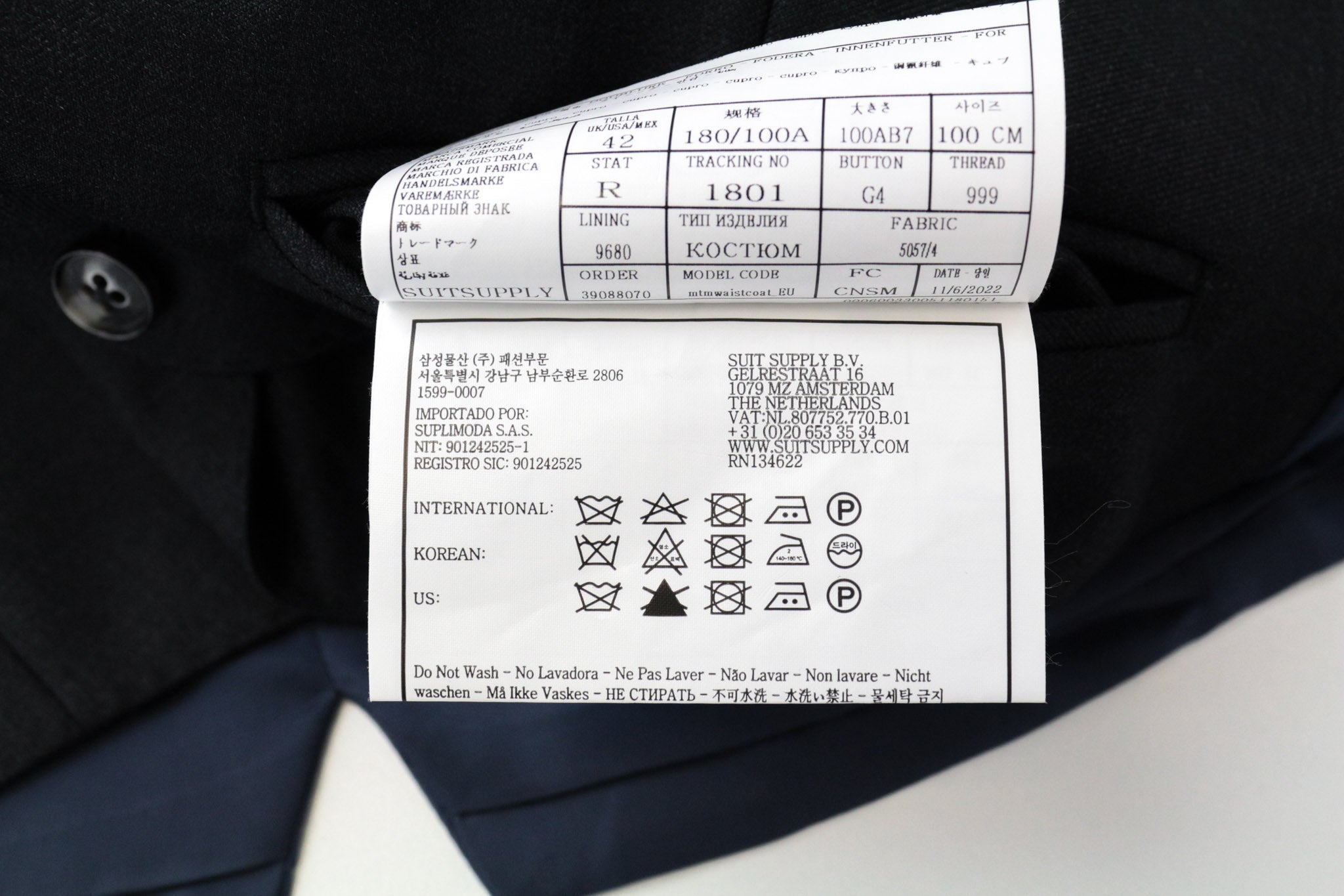 SUITSUPPLY Napoli Men's Suit UK42S Grey Melange 3Pc Wool Formal Slim