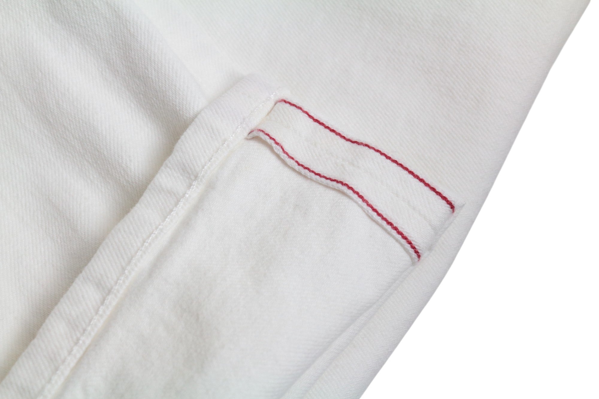 SUITSUPPLY Alain Men's Jeans W31/L32 White Selvedge Cotton Stretch Slim Fit