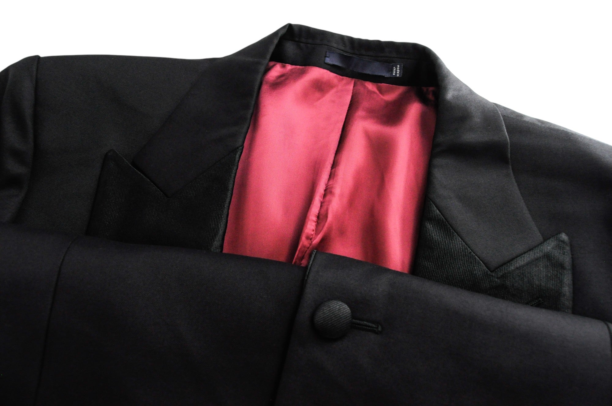 SUITSUPPLY Men's UK44S Lazio Tuxedo Suit Black Slim Wool 2 Piece Super 110's