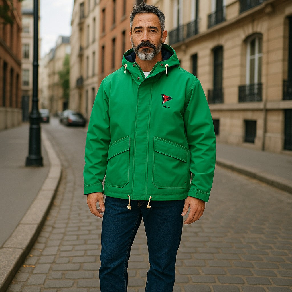 RALPH LAUREN vyriška striukė S žalia su gobtuvu vėjui atspari vandeniui kaina 1399 € 