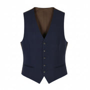 SUITSUPPLY Ferrara Men Waistcoat UK44R Blue Wool Plaid Print Button-Up Formal