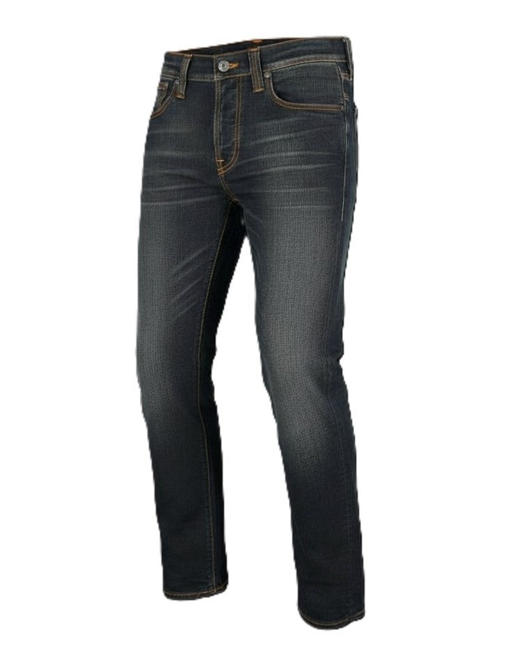 NUDIE JEANS ploni Finn vyriški džinsai W30/L32 pilki autentiški užtrauktukai su skalbtu tamsiu logotipu 