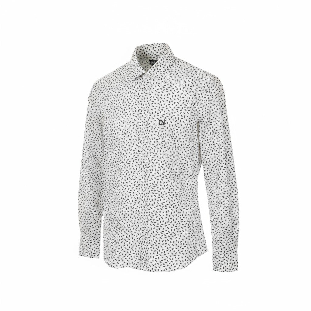 DIESEL S-Riley-Pills vyriški marškinėliai L raštuotais sagomis išskleidžiama apykakle RRP110