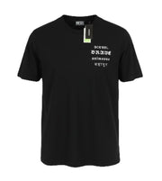 DIESEL T-Just-B59 vyriški marškinėliai, juodi, trumpomis rankovėmis, apvalia apykakle, perdirbto trikotažo audinys 