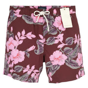 SCOTCH &amp; SODA vyriški maudymosi kostiumėliai S, bordo spalvos, gėlėto rašto, su elastingu juosmeniu, tinklelio pamušalu. 