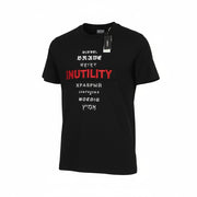 DIESEL T-Diegos-B6 Men T-Shirt S Black Tricot Stretch Crew Neck Short Sleeved