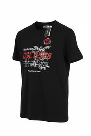 DIESEL T-Diegos-B82 Men T-Shirt L Black Tricot Stretchy Crew Neck Short Sleeve