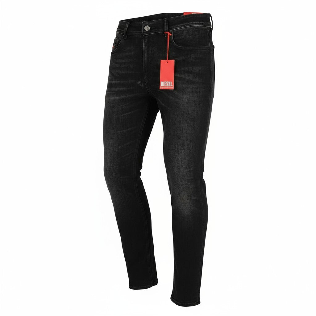 DIESEL 1979 Sleenker 09A89 vyriški džinsai W34/L32 Skinny Distress juodi, rekomenduojama kaina 275 €