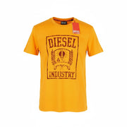 DIESEL T-Diegor-E10 Men T-Shirt M Orange Short Sleeved Crew Neck Tricot Logo