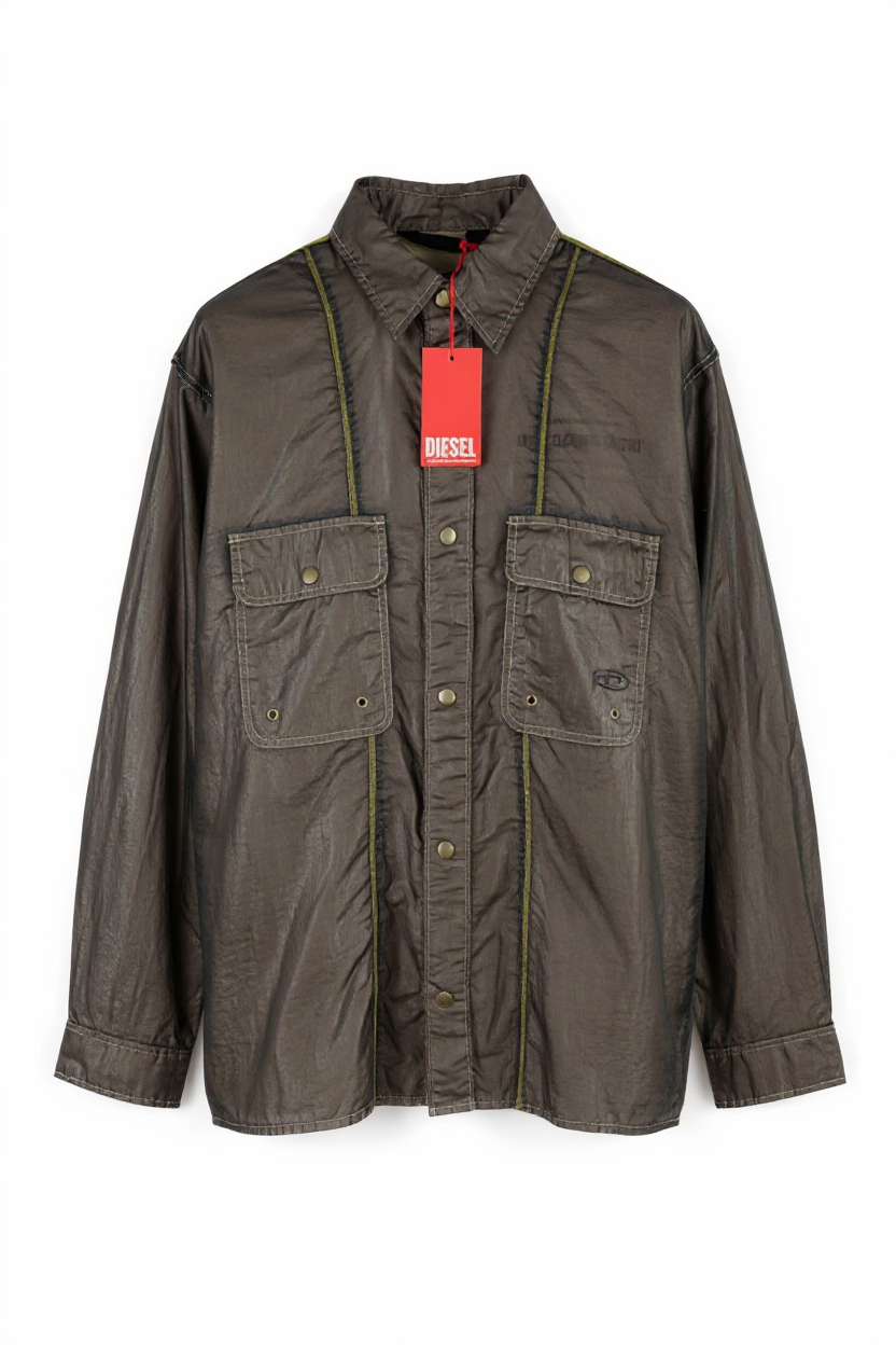 DIESEL S-U24 vyriška striukė, L dydžio, vėjui nepralaidi, su spaudėmis ir dengta apykakle, rekomenduojama kaina – 275 € 