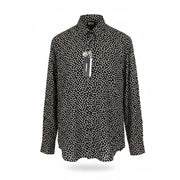 DIESEL S-Riley-Pills vyriški marškinėliai M raštuoti sagomis užsegami platėjančios apykaklės raštu RRP110