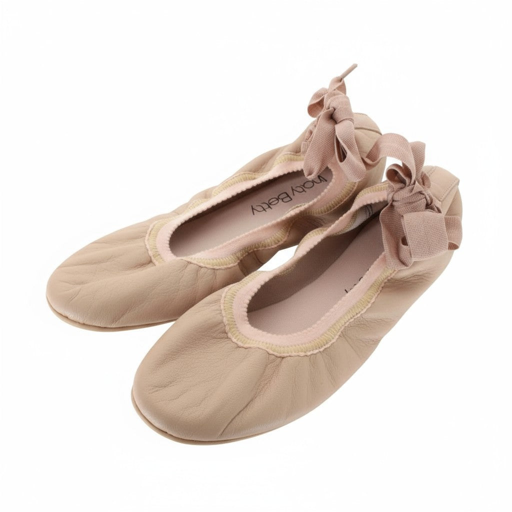 Prakaituoti „BETTY Prima“ baleto bateliai moterims, EU38 (5), rožinės odos, baleto stiliaus. 