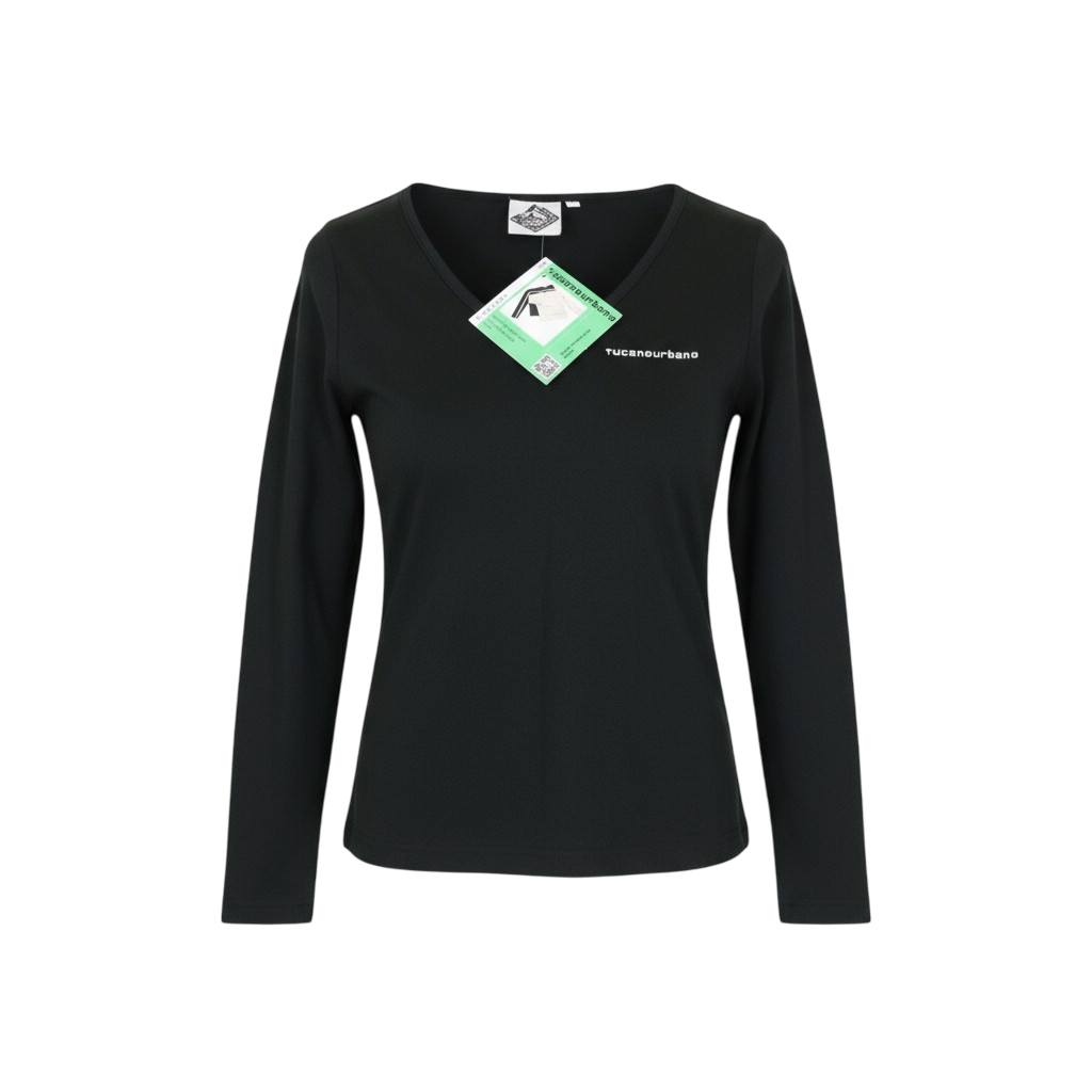 TUCANO URBANO T-TU moteriški marškinėliai XS, juodi, megztiniai su V formos iškirpte 