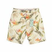 SCOTCH &amp; SODA vyriški šortai W32 Chino su spalvingais lapų raštais, kišenėmis ir logotipu. Laisvalaikio stiliaus.