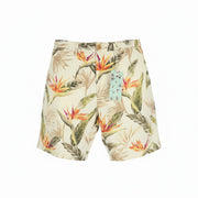 SCOTCH &amp; SODA vyriški šortai W30 Chino su spalvingais lapų raštais, kišenėmis ir logotipu. Laisvalaikio stiliaus.