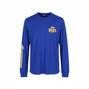 DIESEL T-Diegos-LS-K27 vyriški marškinėliai, mėlyni, megztiniai su apvalia kaklu ir logotipu, medvilniniai