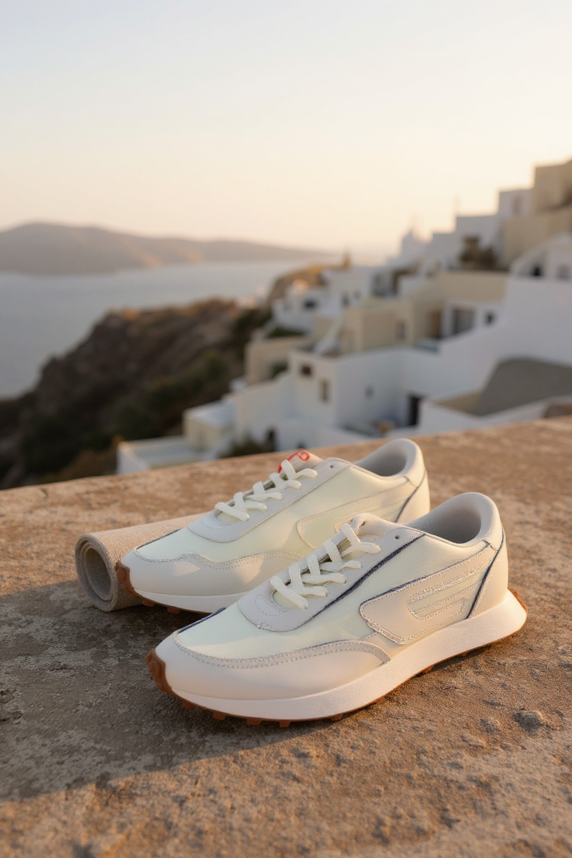 DIESEL S-Racer LC vyriški sportbačiai, balti, zomšos ir odos, 45 €, rekomenduojama kaina – 195 €