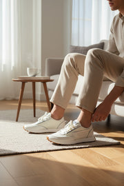 DIESEL S-Racer LC vyriški sportbačiai, balti, zomšos ir odos, kaina 195 USD