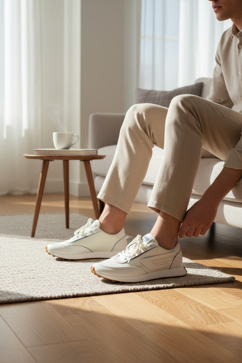 DIESEL S-Racer LC vyriški sportbačiai, balti, zomšos ir odos, kaina 195 USD