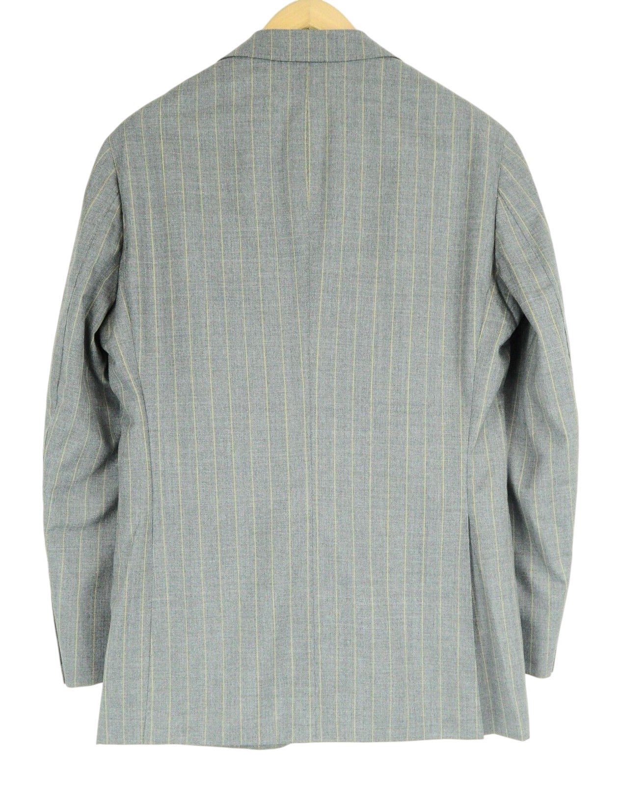 SUITSUPPLY Havana Patch Suit Mens UK38R Grey Slim 2 Pc Wool Lined Stripe