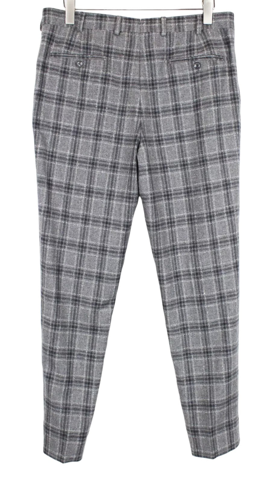 SUITSUPPLY Lazio Men`s Suit UK38S Slim Grey Wool Cashmere Silk Checked Lined