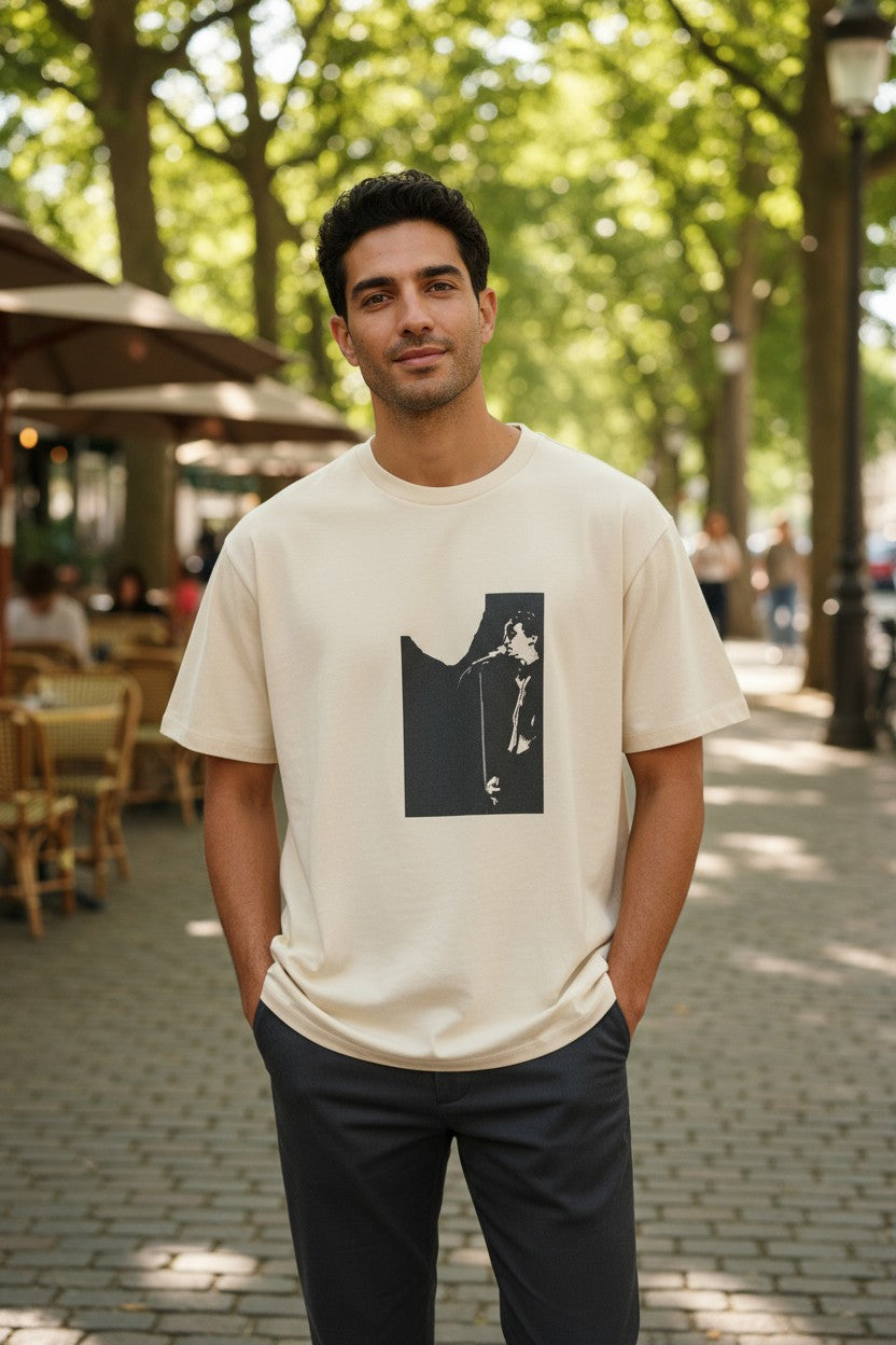 DIESEL T-Diegor-C2 Men's T-Shirt 2XL Beige Short Sleeve Crew Neck Tricot Printed