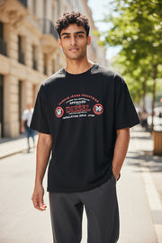 DIESEL T-Diego-C4 Men T-Shirt M Black Short Sleeved Crew Neck Front Logo Tricot