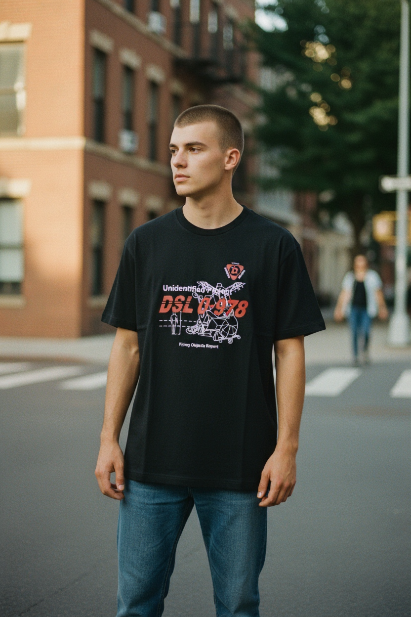 DIESEL T-Diegos-B82 Men T-Shirt L Black Tricot Stretchy Crew Neck Short Sleeve