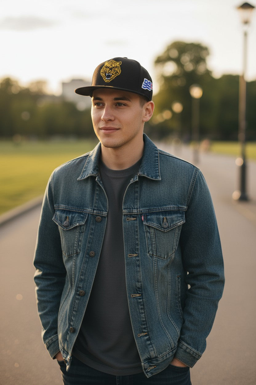 DIESEL C-Vintery vyriška kepurė OS juoda su užsegimu, vilnos mišinio siuvinėta, tamsiai mėlyna, unisex 