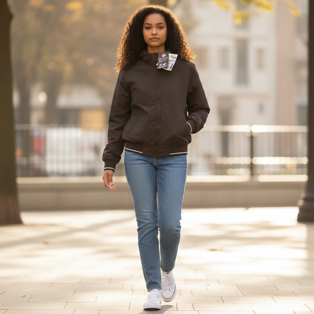 TUCANO URBANO WSP Lady Women Jacket IT44 Brown Hooded Waterproof Moto Wear