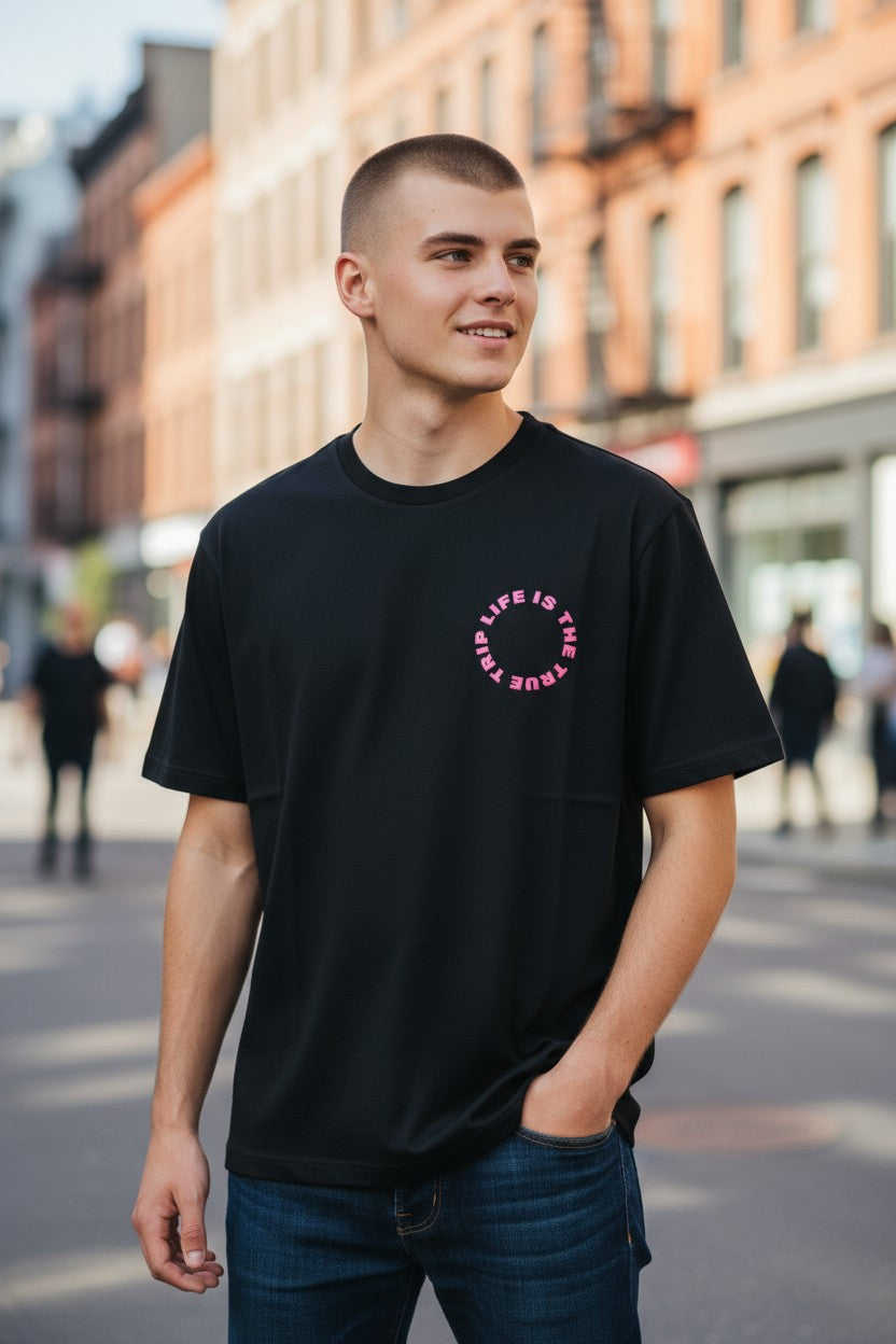 DIESEL T-Diegos-B7 vyriški marškinėliai M, juodi, trumpomis rankovėmis, apvalia apykakle, trikotažinio audinio 