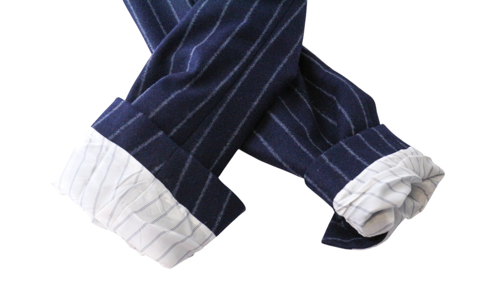 SUITSUPPLY Havana UK36R Suit 2Pc Blue Wool Slim Men's Striped Unlined