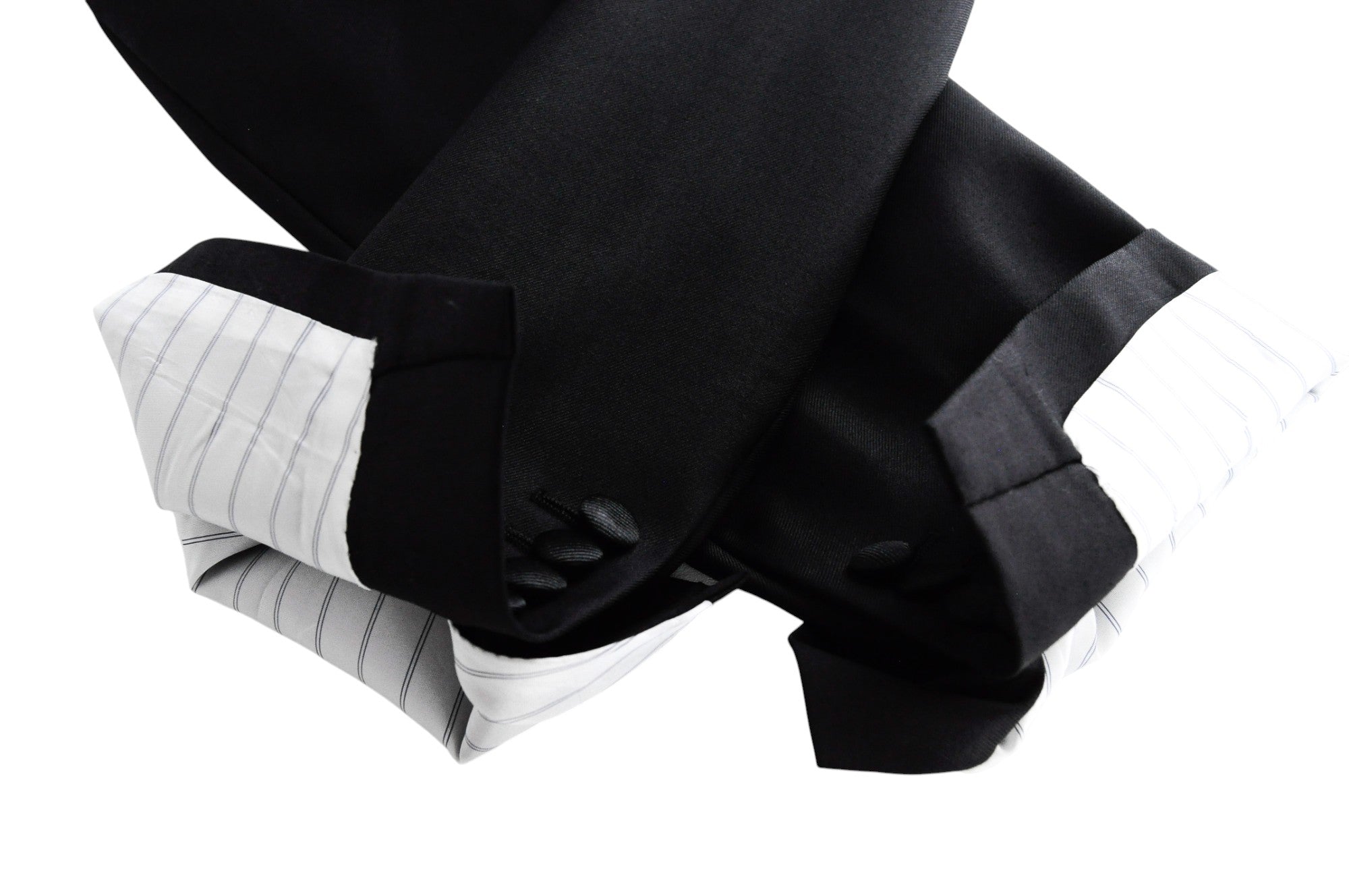 SUITSUPPLY Men's UK44S Lazio Tuxedo Suit Black Slim Wool 2 Piece Super 110's