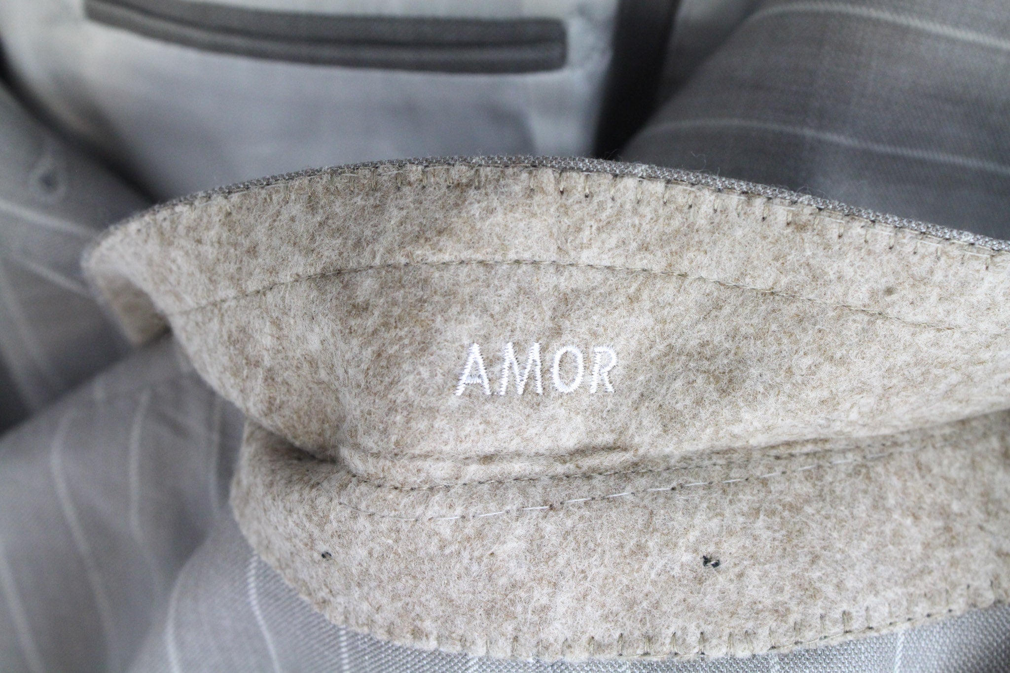 SUITSUPPLY La Spalla Men's UK34S Suit Taupe Striped Wool Silk Linen 3 Piece