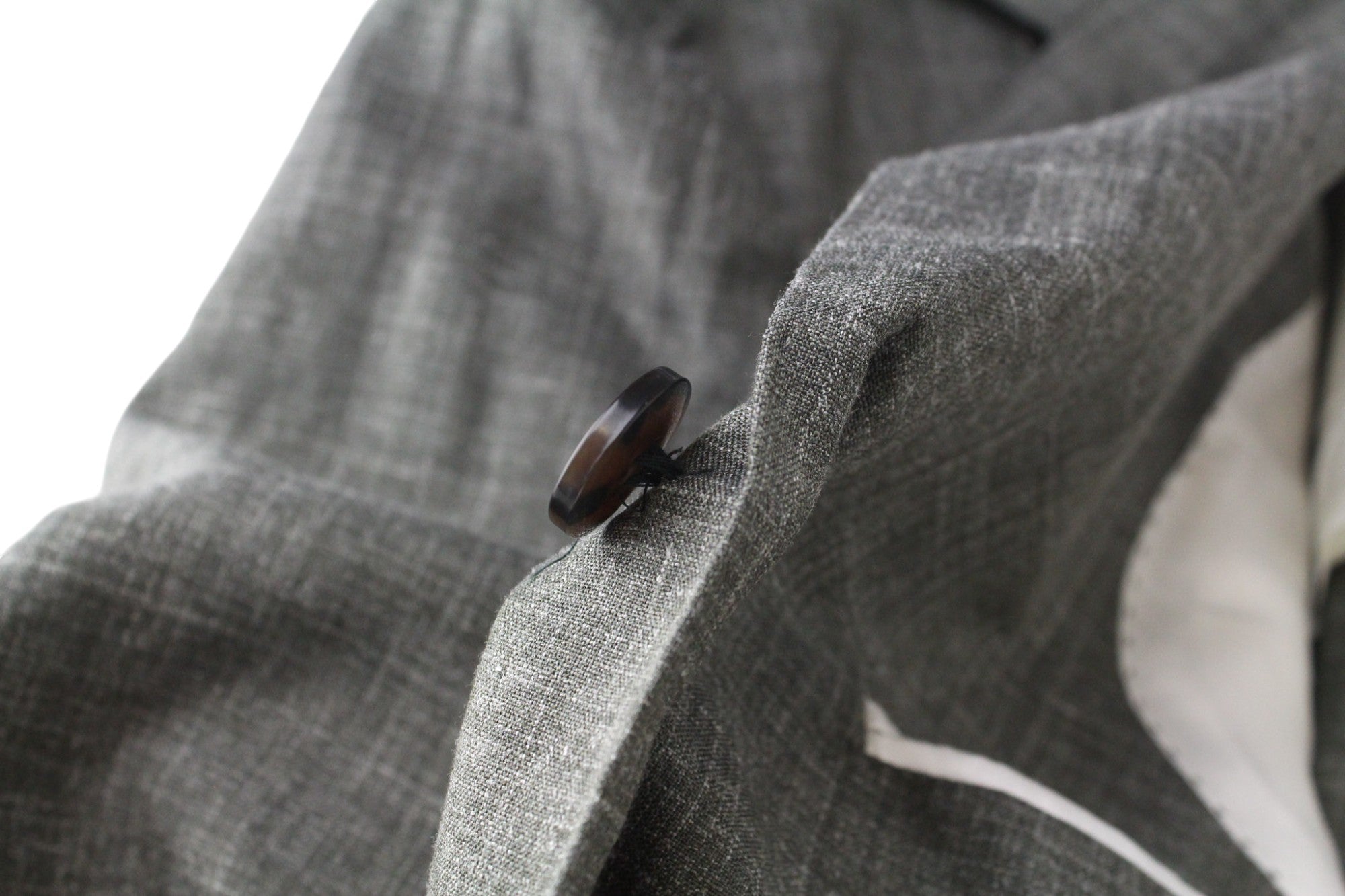 SUITSUPPLY Havana Suit UK40R 3-Piece Slim Melange Green Linen Wool Silk Men's